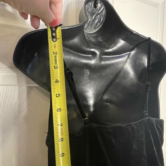 Fashion Mural Dress Women Medium Black Velvet Maxi Sleeveless Gown Whimsigoth - Picture 7 of 10